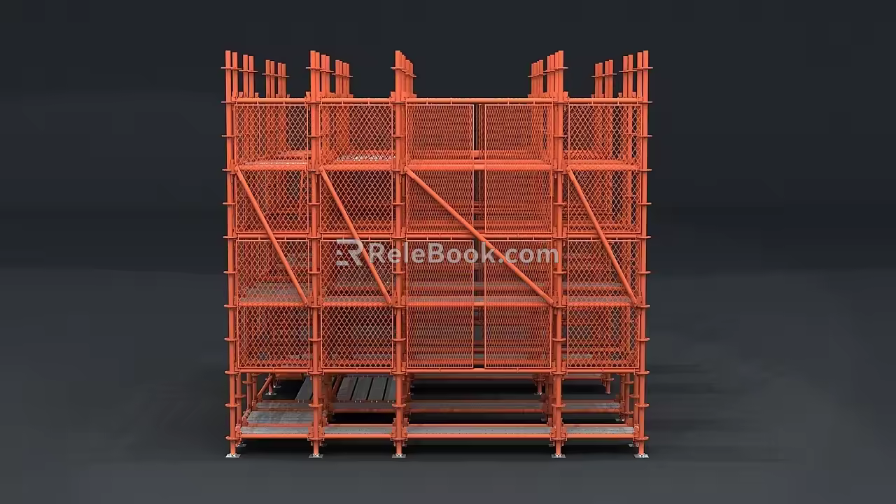 Socket type safety ladder socket type buckle scaffold 3d model