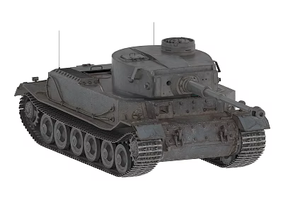 Vintage Military Tank With Detailed Turret Cannon And Metal Tracks Design 3d model