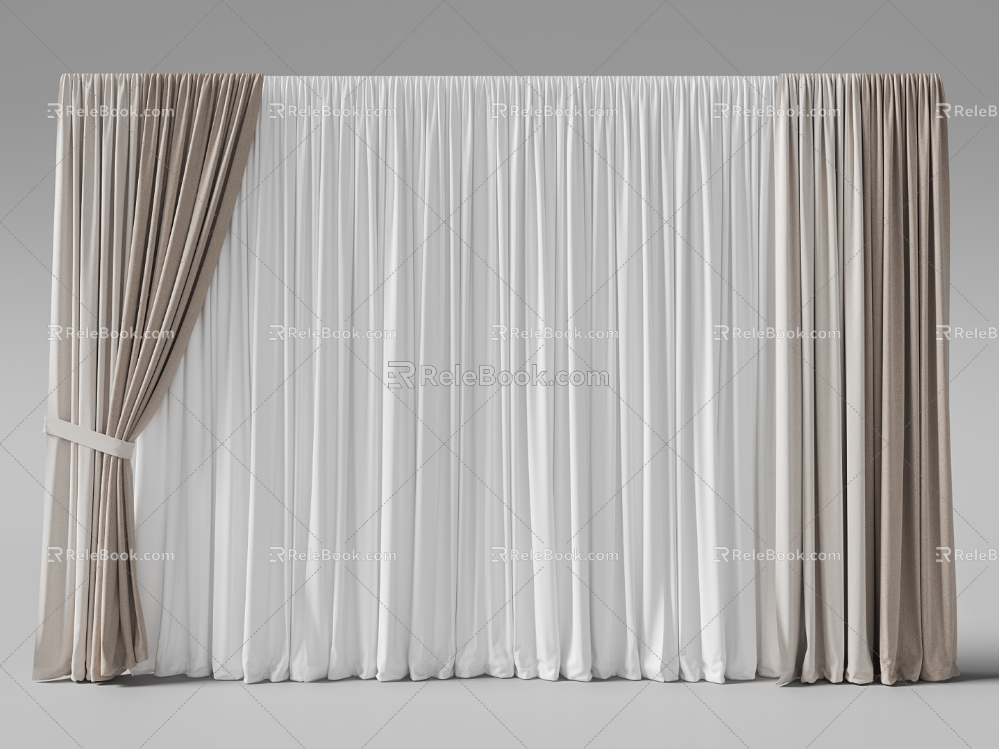 Open curtain curtain model