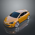 Yellow Modern Compact Sedan With Sleek Body Black Roof And Silver Wheels