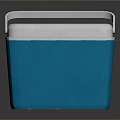 Blue Insulated Cooler Box With White Lid And Handle For Portable Storage