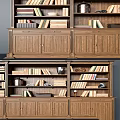 Traditional Wooden Bookshelf Cabinet With Multiple Shelves Books Vases Ornaments And Storage Drawers