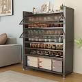 Stylish Large Capacity Multi Tier Flip Glass Door Shoe Cabinet For Home Efficient Shoe Storage