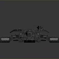 Futuristic Sci Fi Spaceship Model With Metallic Blue Exterior And Detailed Structure