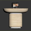 Modern Wooden Table With Oval Top Solar Panel Sections And Touchscreen