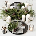 Modern Tableware Ornaments Combination Christmas Decoration Ornaments 3d model