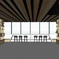 Book Art Inspired Library Interior With Wooden Ceiling Beams Bookshelves And Natural Light