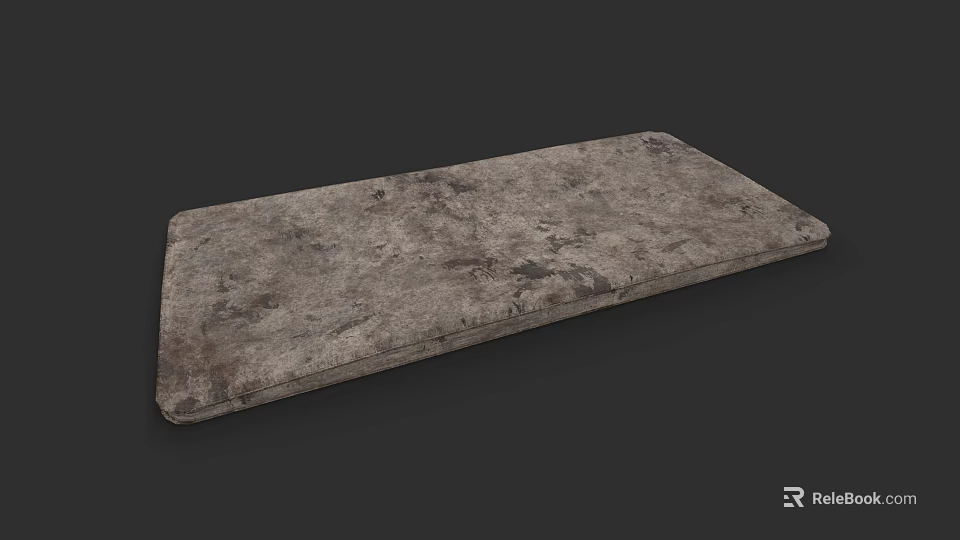Modern Gray Mattress With Textured Surface Simple Design And Dark Background 3d model 