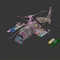 Detailed Military Camouflage Helicopter Scale Model With Weapons Missiles And Accessories