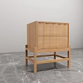 Modern Wooden Bedside Table With Two Drawers And Square Legs Design