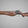 Classic Vintage Wooden Rifle With Smooth Brown Stock And Metal Fittings