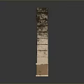 Ancient Ruins Scenery With Stone Columns Broken Walls And Historic Roof Structures
