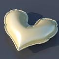 Cream Colored Heart Shaped Pillow With Shiny Surface And Stitched Edges