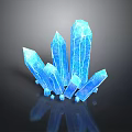 Blue Crystal Cluster Decorative Household Item With Multiple Long Prisms And Reflection