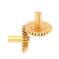 Two Golden Industrial Gears With Tooth Structure And Metal Components Design