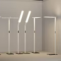 Modern Floor Lamps With Slim Stand Elongated LED Light And Stable Base