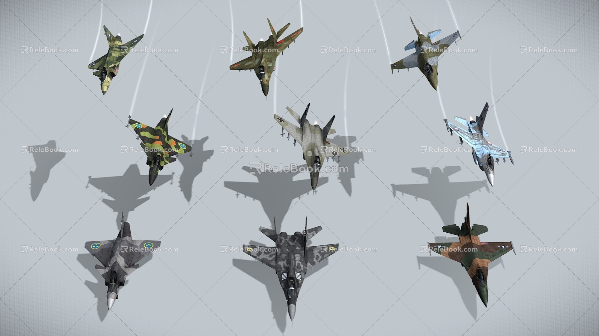 Aircraft Fighter Aircraft Combination 3d model