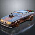 Rusted Copper Vintage Coupe With Brown Wheels And Black Roof Device