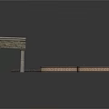 Scenic Construction Components With Leg Supported Platform Long Rail Structure And Oval Shaped Paving Blocks