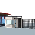 Different Small Architectural Designs Featuring Various Rooftop Styles And Color Details 3d model