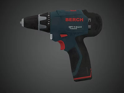 BERCH GDR 18-2-LI Industrial Handheld Cordless Power Drill Tool With Ergonomic Grip 3d model