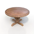 Classic Wooden Round Table With Intricate Carved Legs And Smooth Surface