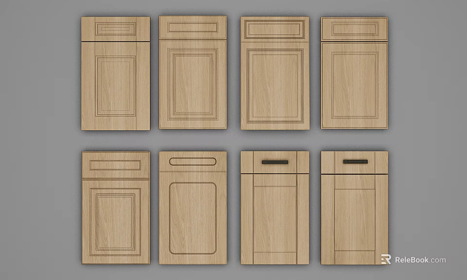 Different Wooden Kitchen Cabinet Door Designs For Home Renovation 3d model 