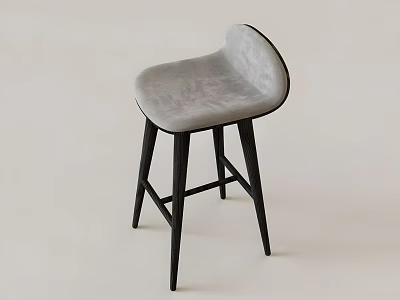 Modern Leisure Chair With Gray Velvet Seat Black Wooden Legs And Sleek Curved Backrest 3d model
