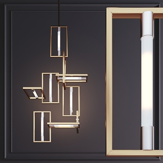 Light Luxury Chandelier Geometric Chandelier 3d model