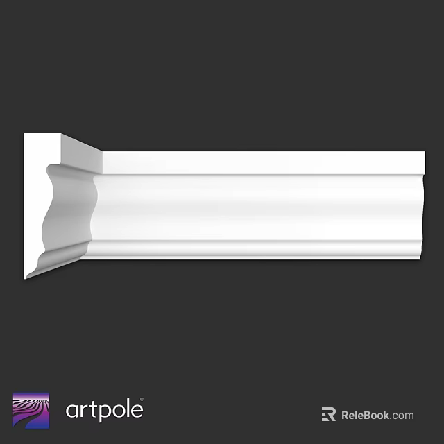 White Decorative Molding For Interior Exterior With Sleek Design And Smooth Surface 3d model 