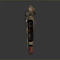 Tan Military Assault Rifle With Scope Graffiti Design And Red Magazine