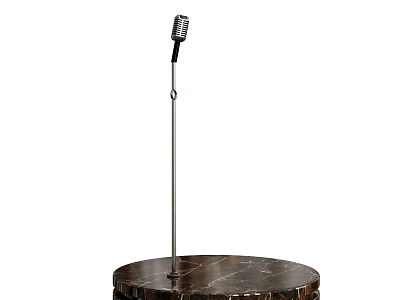 Vintage Microphone Display On Elegant Marble Tabletop In Mall Store 3d model