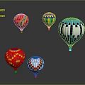 Colorful Patterned Hot Air Balloons As Outdoor Amusement Equipment For Recreation
