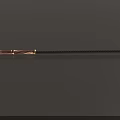 Traditional Long Spear Weapon With Metal Spearhead Black Grip And Red Gold Accents