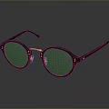 Stylish Red Round Eyeglasses With Sleek Frame And Black Temple Design