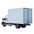White Box Truck With Double Rear Doors And Side View For Cargo Transportation