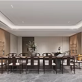 Modern New Chinese Executive Office With Warm Wooden Interior And Comfortable Reception And Working Space