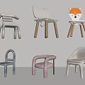 Kids Chairs With Modern Animal Designs Wooden Legs And Gray Pink Beige Colors