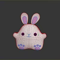 Cute White Rabbit Soft Toy With Pink Ears Nose Paws And Black Eyes