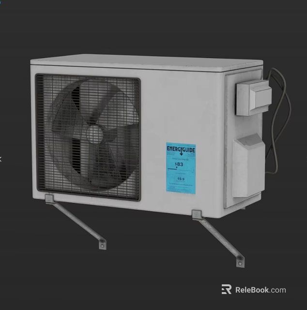 Energy Star Certified Air Conditioning Fan With Stable Metal Stand And Modern Design 3d model 