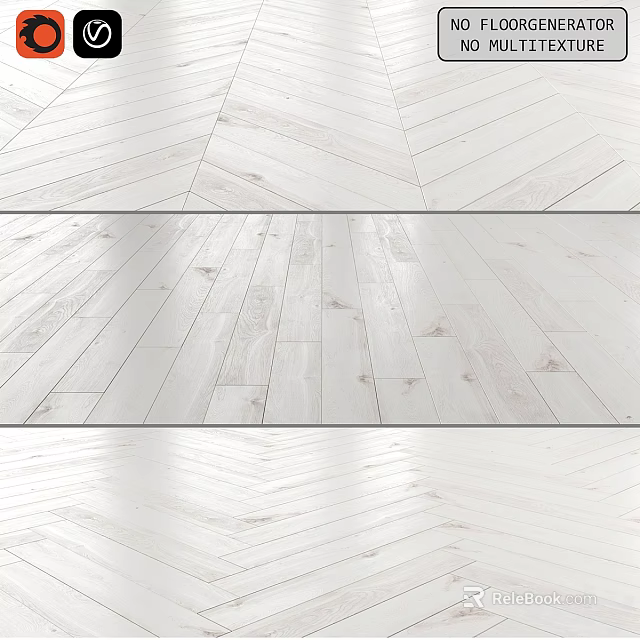 Light Colored Wooden Flooring With Herringbone Pattern And Smooth Wood Grain Surface 3d model