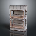 Wooden Bunk Bed With Two Tiered Design Safety Rail Ladder And Red Mattress