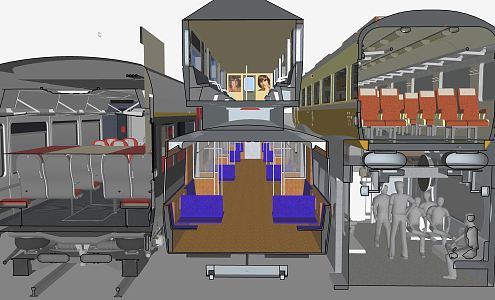 Modern high-speed rail interior high-speed rail train interior decoration 3d model