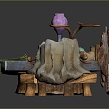 Apothecary Potion Table Alchemist Alchemist Magic Scene Magic Lab Magic Scene 3d model