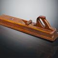 Vintage Wooden Hand Plane Tool With Smooth Crafted Surface And Handle