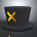 Black Top Hat With Gold X Symbol Classic Stylish Daily Living Accessory