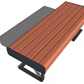 Durable Outdoor Landscape Bench With Brown Wooden Slats And Black Metal Frame