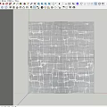 Gray Square Rug With White Abstract Grid Pattern For Modern Home Decor