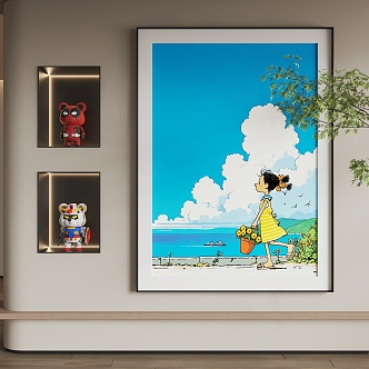 Cartoon Hanging Paintings Cartoon Hanging Paintings Children Hanging Paintings 3d model