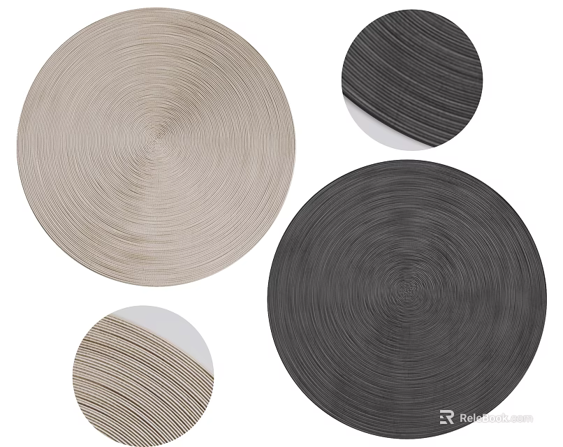 Round Rugs With Spiral Texture In Multiple Colors For Modern Home Decor 3d model 